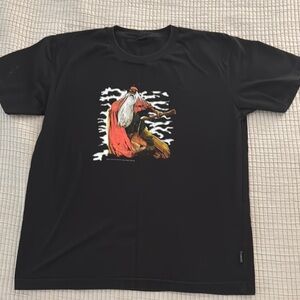 R Collection Black Graphic T-Shirt Finnish Design size L